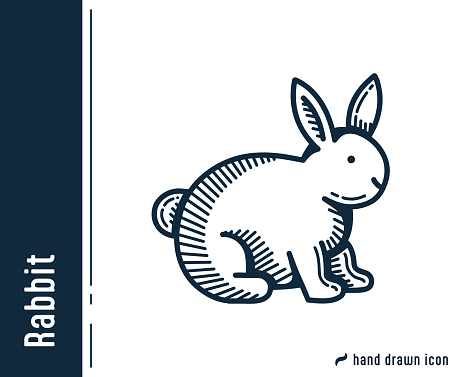 Capture the charm of nature with our hand-drawn rabbit icon. Ideal for wildlife, nature, and Easter-themed designs, this detailed sketch adds a touch of cuteness and innocence. Download now for a delightful and versatile addition to your creative projects.