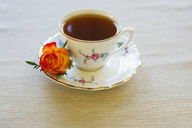istock Porcelain tea cup with rose 178753177
