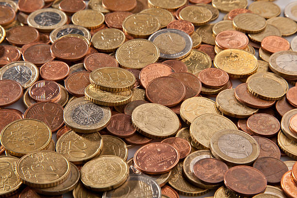 istock Close-up of Euro coins 178754093