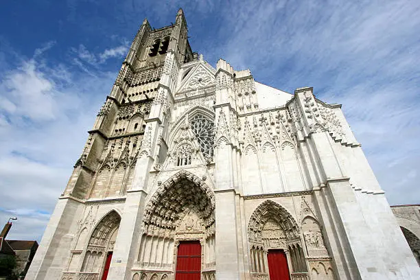 Beautiful gothic Cathedral of Saint Etienne in Auxerre, Burgundy, France