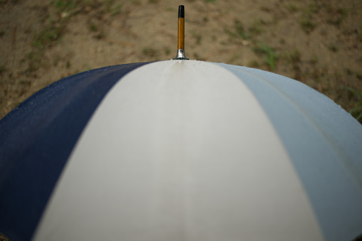 low view of traditional umbrella.