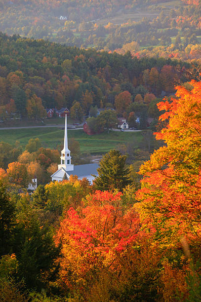 istock Overlooking Stowe Community Church in the autumn. 178757067
