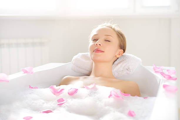 istock Attractive girl relaxing in bath 178757189