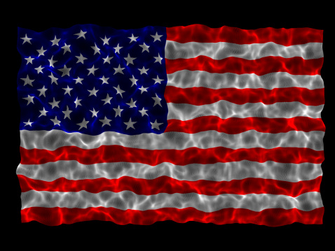USA flag consisting of dots on black background