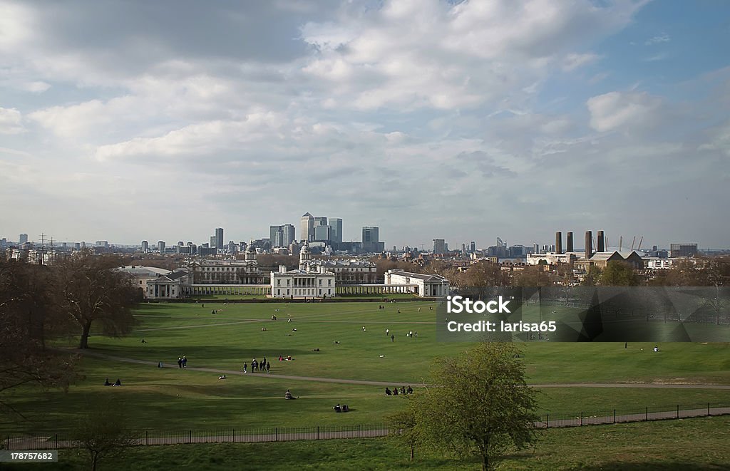Vista di Londra da greenwich. - Foto stock royalty-free di Ambientazione esterna