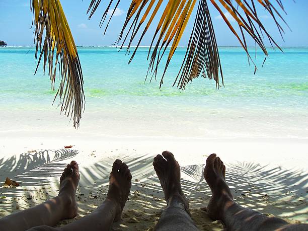 istock feet in the shade of palm 178758007