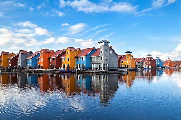 istock Reitdiephaven - colorful buildings on water 178758962
