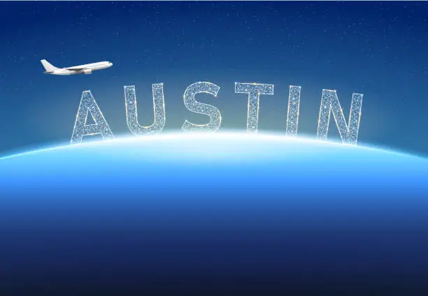 Vector illustration of Travel to Austin