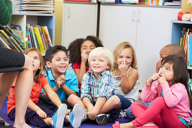 istock Group of Elementary Pupils In Classroom Touching Noses 178759539
