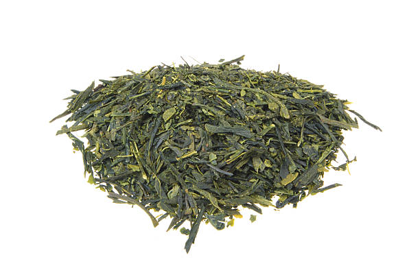 Green tea leaf stock photo