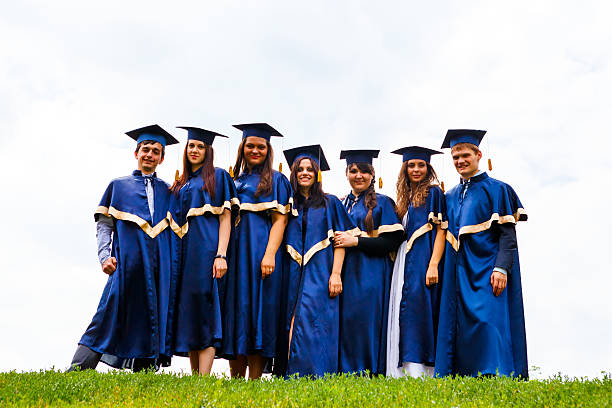 istock Group of happy young graduates 178760832