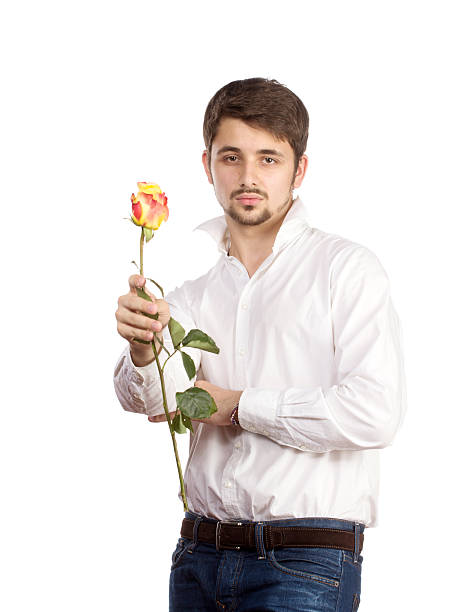 istock Man with bouquet of red roses. 178761397