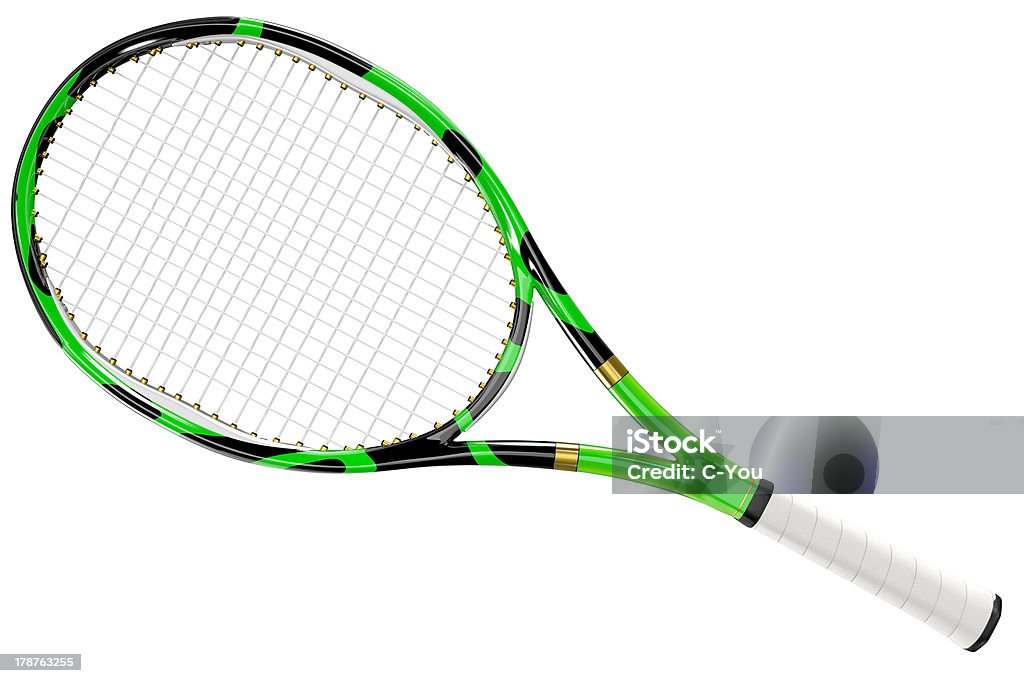 Tennis Racket Texture Style High detailed 3D tennis racket isolated on white background Tennis Racket Stock Photo