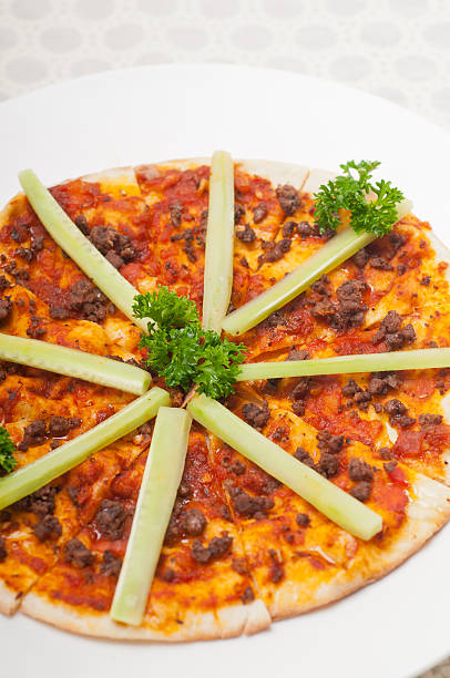 istock Turkish beef pizza with cucumber on top 178763493