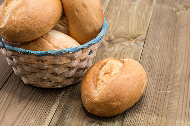 istock Basket with buns on wooden background 178763508