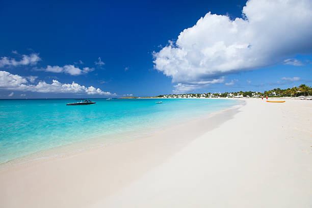 Beautiful Caribbean beach Beautiful beach on Anguilla island, Caribbean Grace Bay stock pictures, royalty-free photos & images