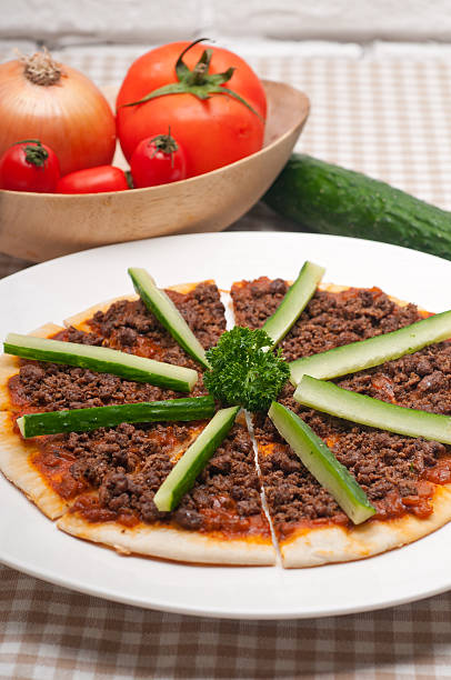 istock Turkish beef pizza with cucumber on top 178764842