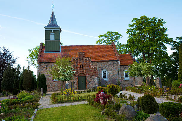 istock Small danish village church 178765130