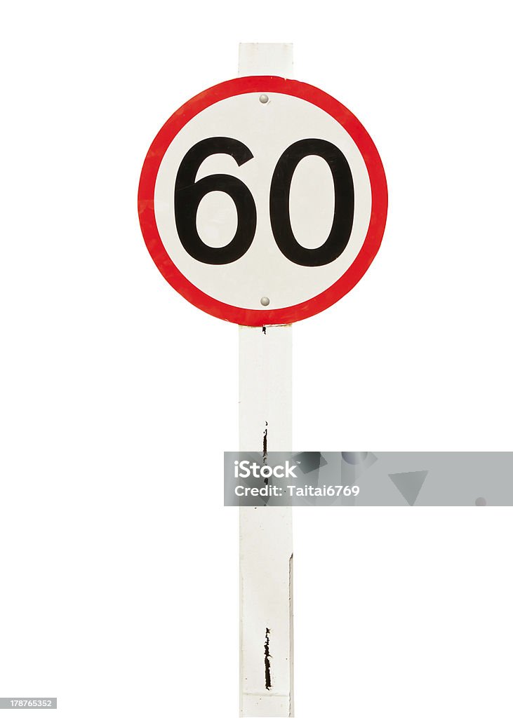 Traffico segno isolato su bianco - Foto stock royalty-free di Accudire