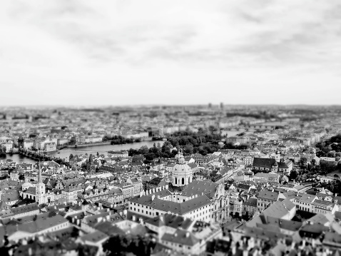 City of Prague from above (made with tilt shift technology)