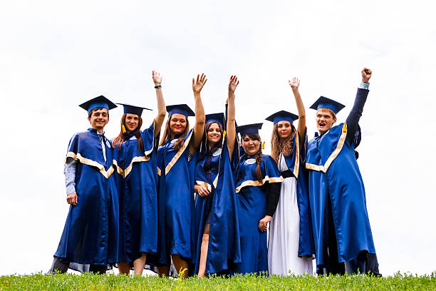 istock Group of happy young graduates 178765996