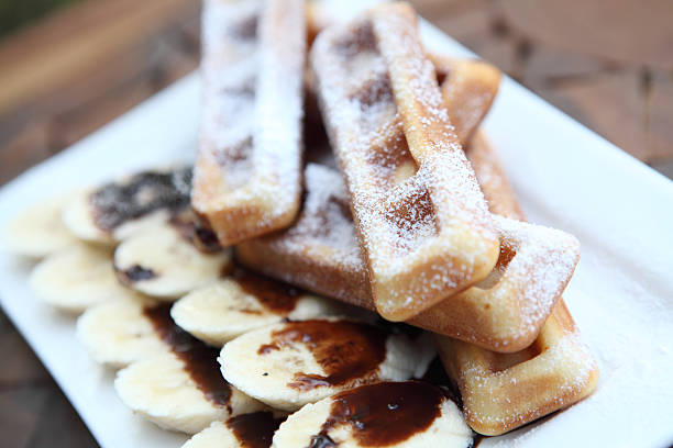 istock waffle with ice cream on wood background 178766397