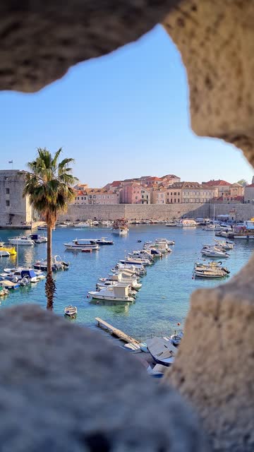Old Port Among Medieval City Walls In Dubrovnik