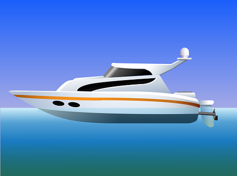 Illustration sea transport. Modern boat
