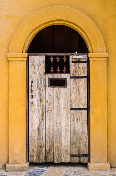 istock wooden arched entrance. 178769328