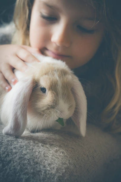 istock Cute girl with rabbit 1787694845