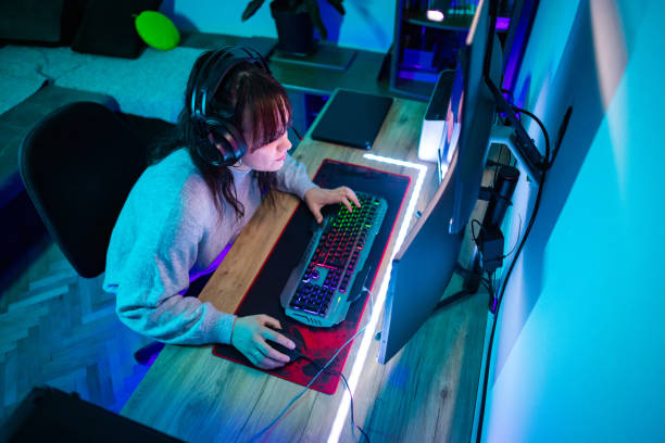 istock Woman playing a video game 1787696972