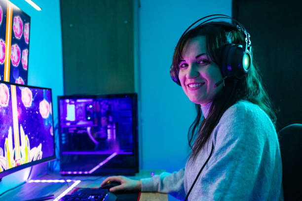 istock Woman gamer playing online video game 1787697083