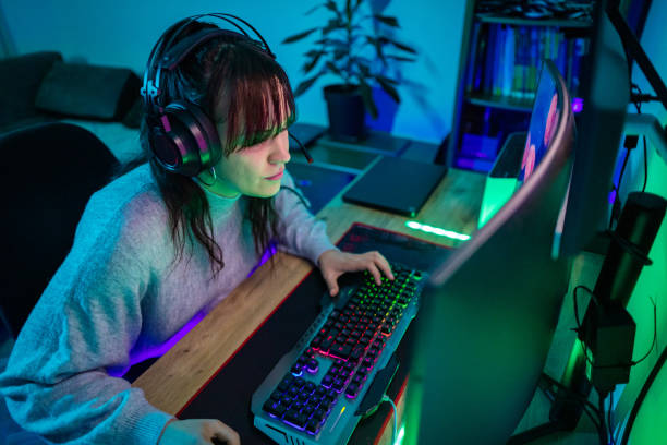 istock Woman playing a video game 1787697085