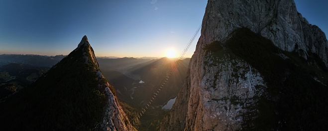 Sunrise at Ladder to heaven on the Donnerkogel