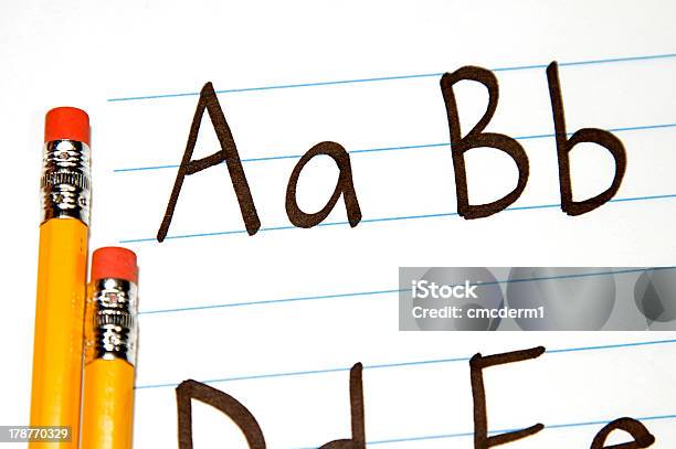 La Educación Abc Foto de stock y más banco de imágenes de Amarillo - Color - Amarillo - Color, Aprender, Cuaderno de apuntes