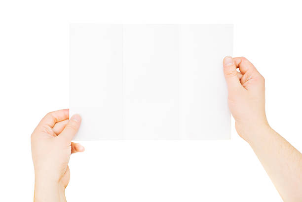 istock Male hands holding blank paper, isolated on white 178770903