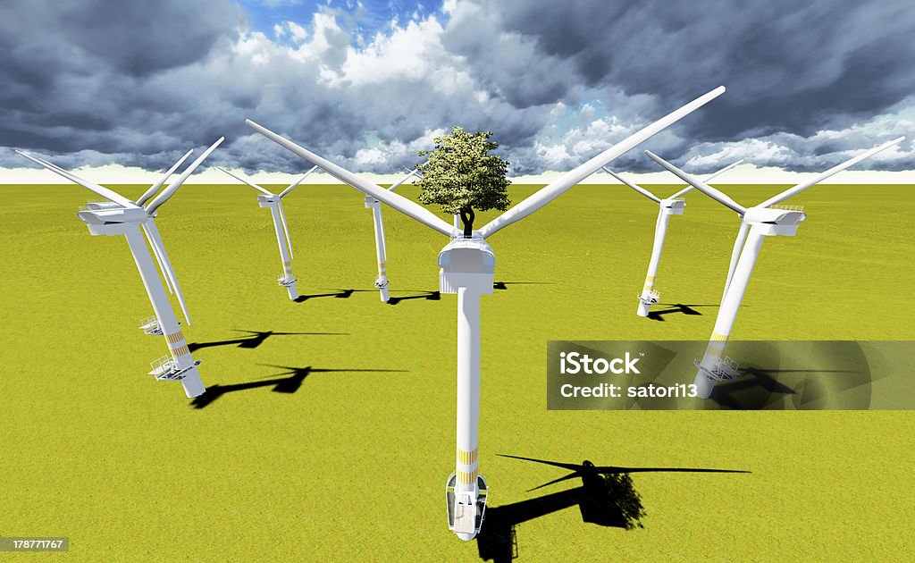 Turbinas eólicas - Royalty-free Azul Foto de stock