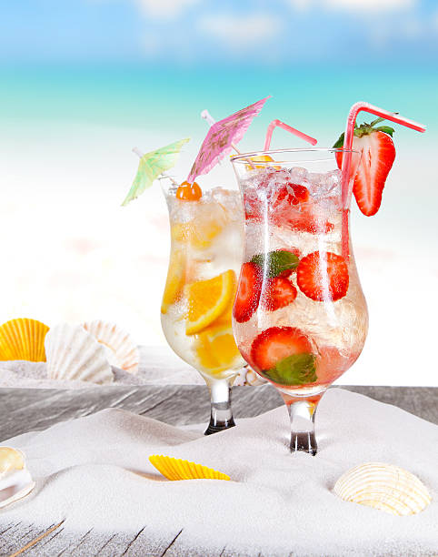 Summer drinks on the beach
