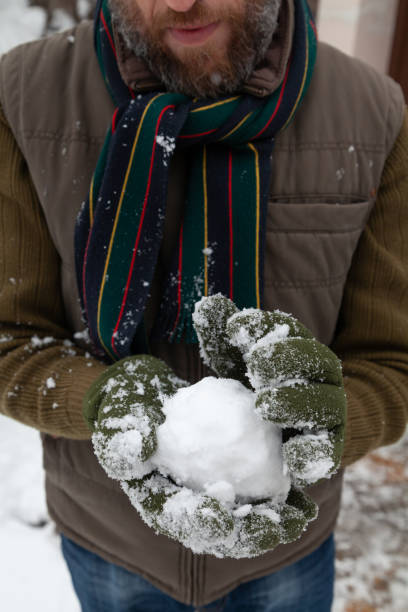 figures are made of snow glued to any surface