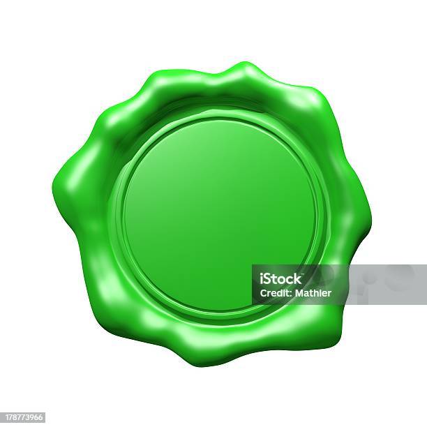 Green Wax Seal Isolated Stock Photo - Download Image Now - Environmental Conservation, Green Color, Wax