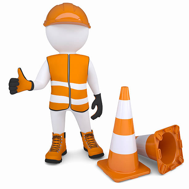 istock 3d man in overalls raised his thumb up 178774714