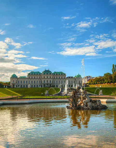 Belvedere palace in Vienna, Austria on a sunny day