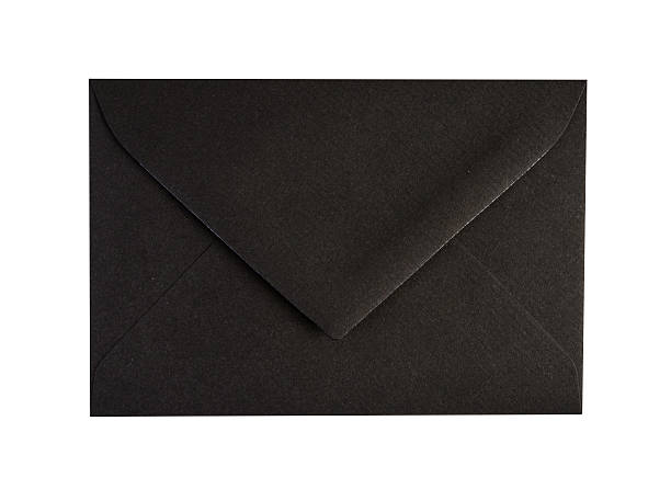블랙 봉투 (클리핑 경로가) - opening mail envelope greeting card 뉴스 사진 이미지