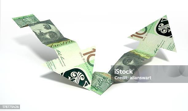 Photo libre de droit de Dollar Australien Bank Note Tendance Flèches De Récupération banque d'images et plus d'images libres de droit de Billet de dollars australiens