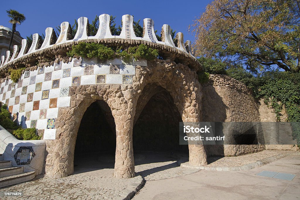 Carriage Veranda, Park Guell - Lizenzfrei Antonio Gaudi Stock-Foto