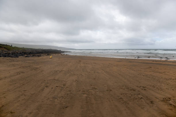 une journée nuageuse à fanore beach - comté de clare - irlande - water wave sea tranquil scene photos et images de collection