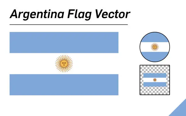 Vector illustration of The National Flag of Argentina
