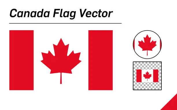 Vector illustration of The National Flag of Canada