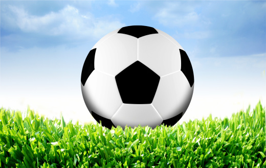 soccer ball against blue sky