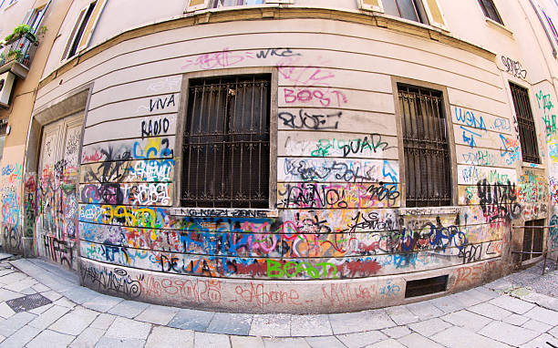 istock Graffiti on a wall of Milan Italy 178777689